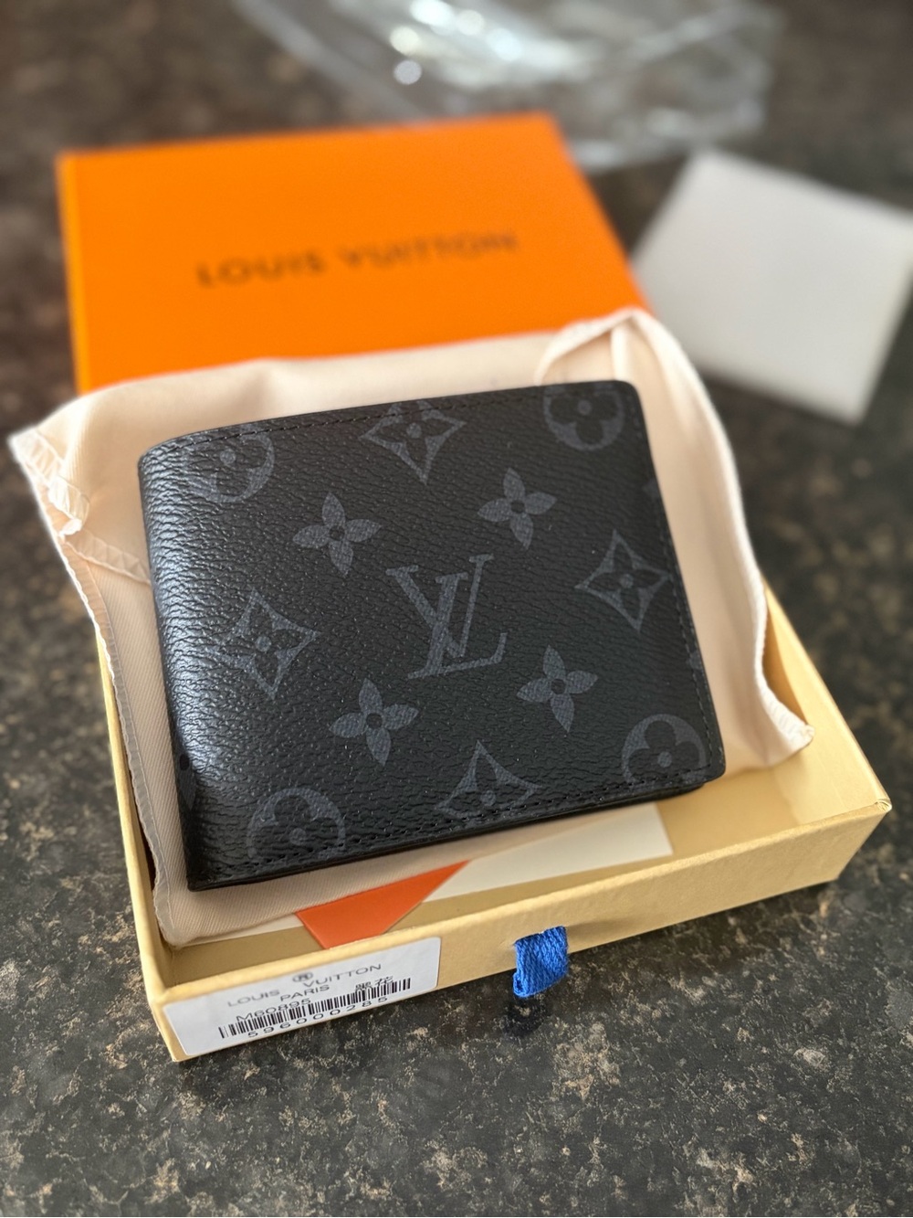 Louis Vuitton Black Monogram Eclipse Money Clip Wallet
